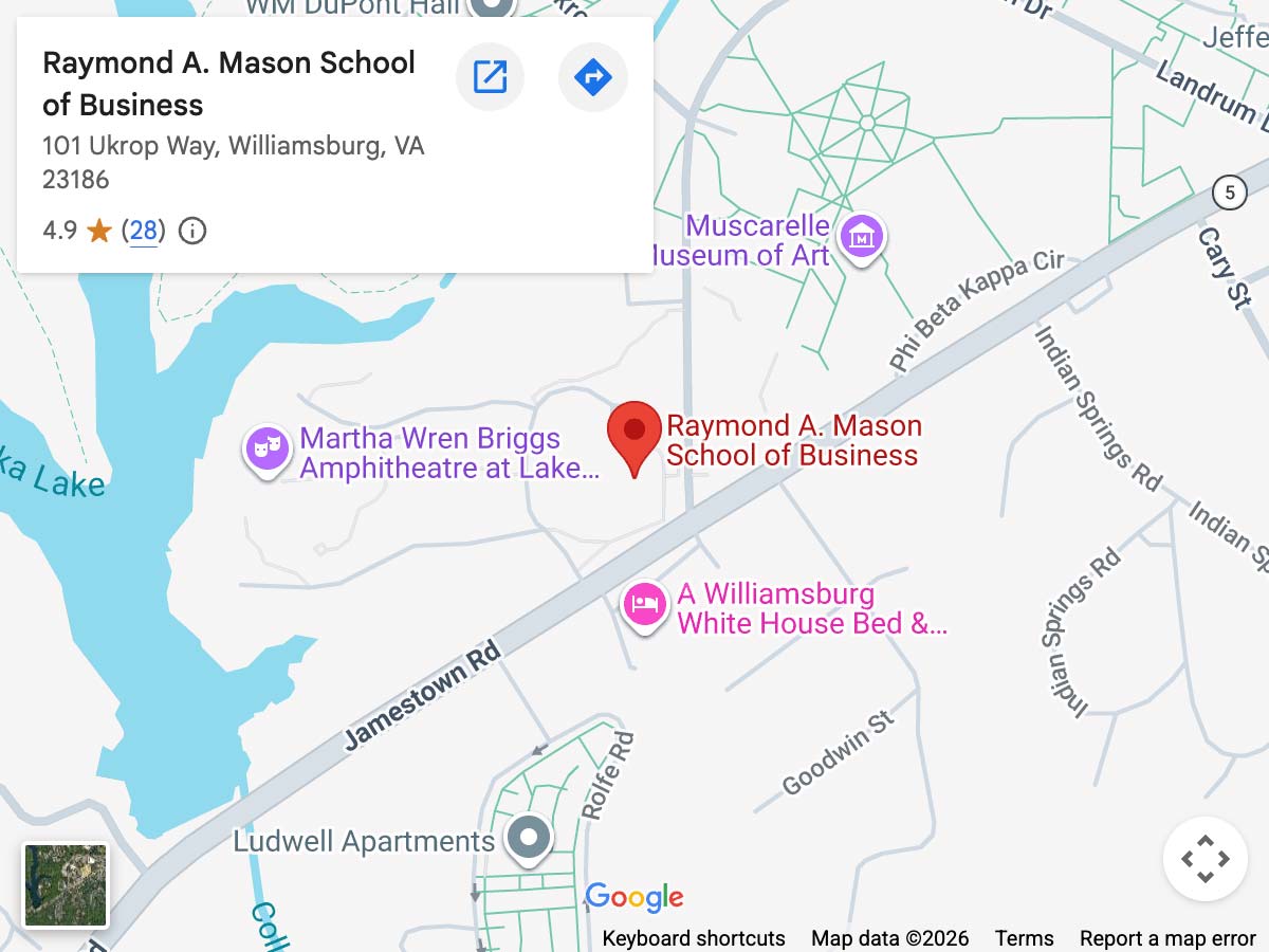 William & Mary Mason Map - Click to view on Google Maps