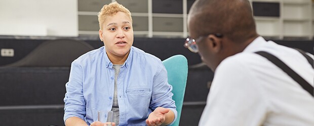 social worker meeting with his patient