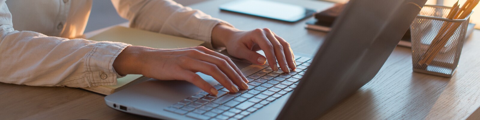 Student working on laptop