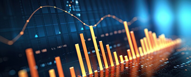 Business graph and data visualization chart displaying financial analysis