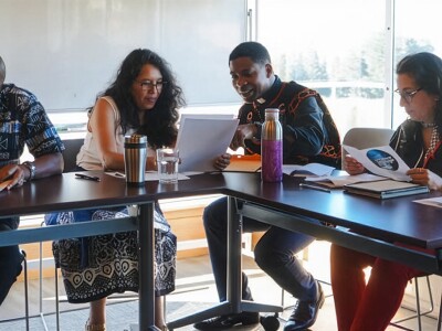 Theology students studying together