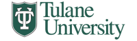 Tulane University logo with green shield and stylized TU monogram