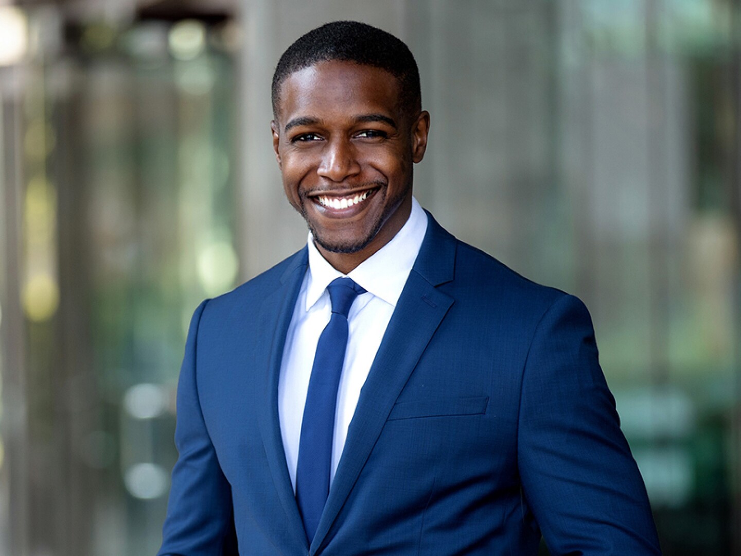 Smiling male in business suit