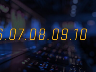 Number one through ten display over a digital dashboard