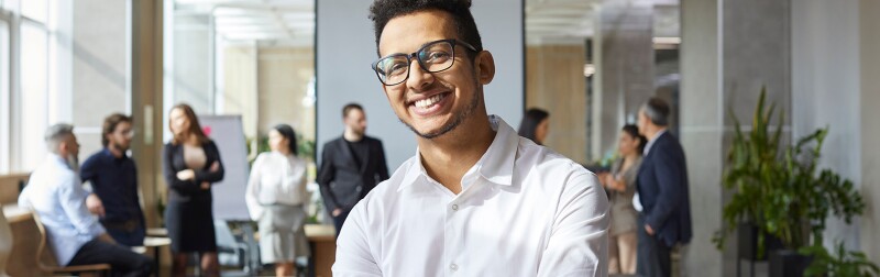 Young entrepreneur standing in an office