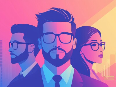 Illustration of headshots of 3 different leaders