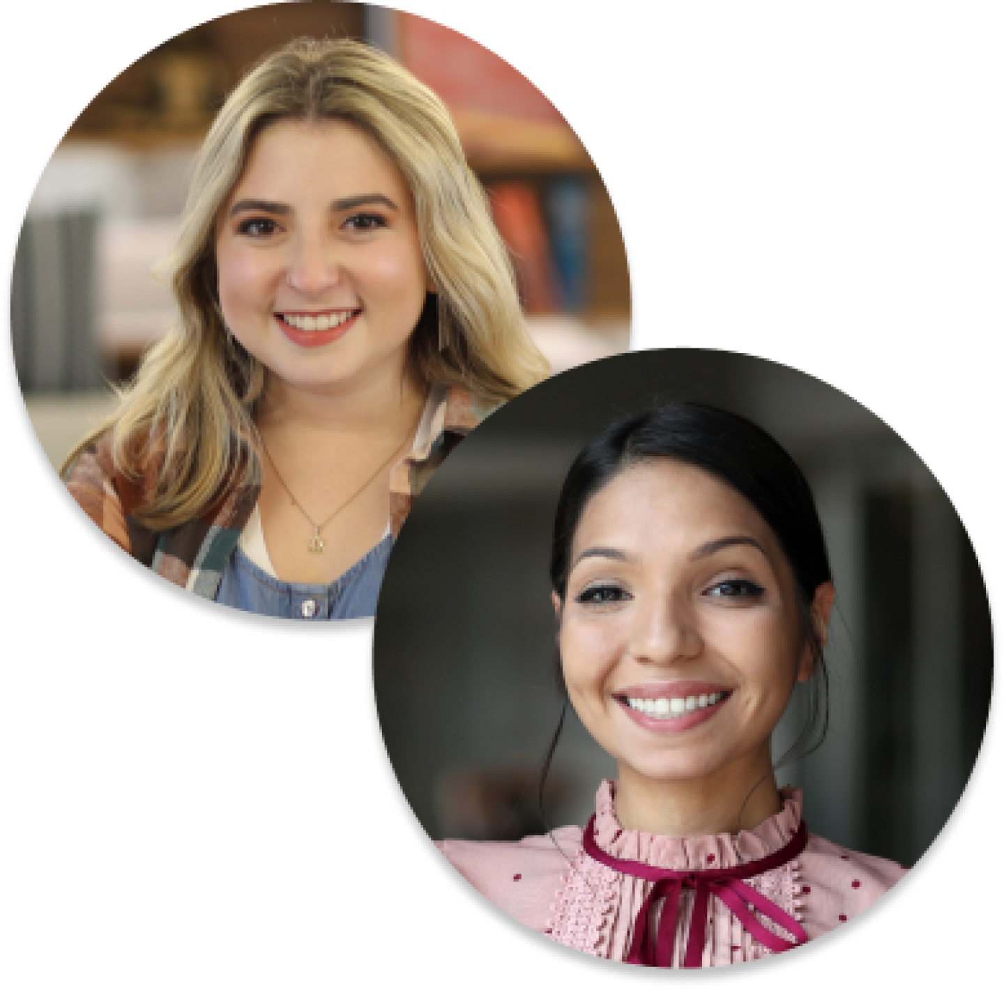 Headshots for Admissions Outreach Advisors, Eliana and Emily.