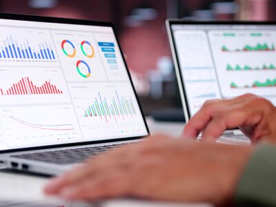 KPI Dashboard Data Analytics On Business Laptop