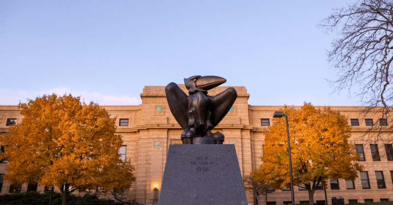 University of Kansas campus Jayhawk statue