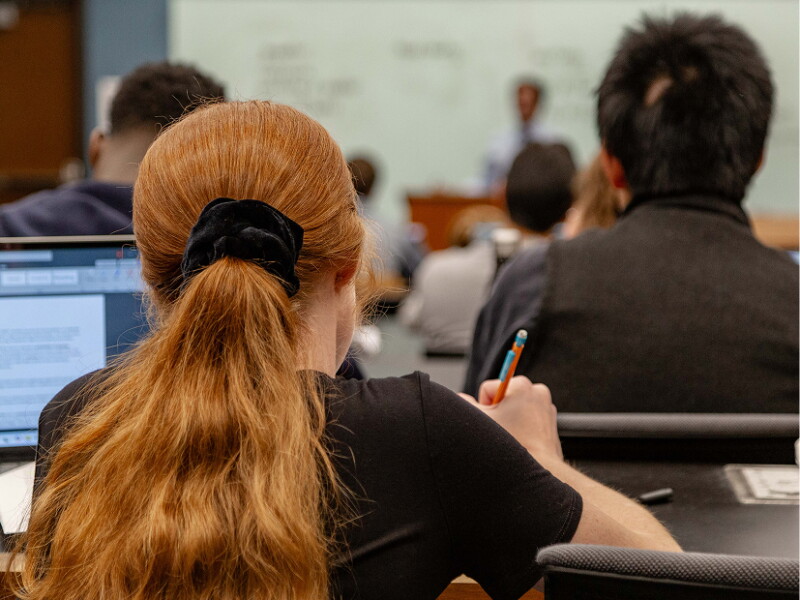 Students in a classroom.