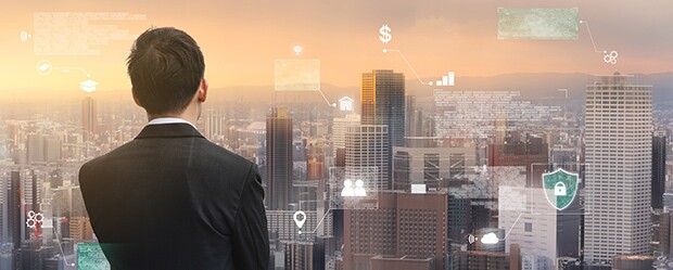 Futuristic augmented reality online data and cyberspace, Business