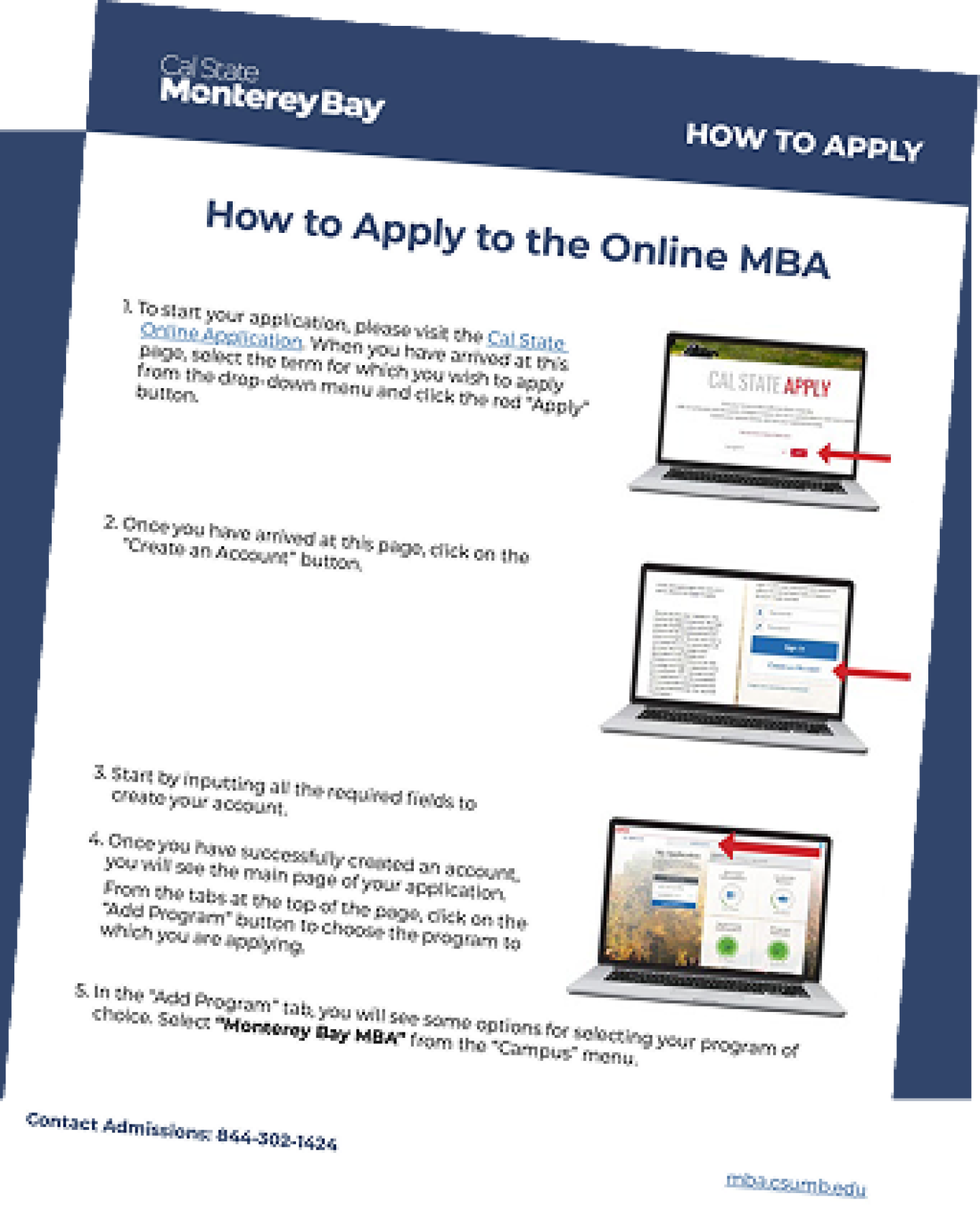 Thumbnail of the CSUMB How to Apply to the Online MBA guide.