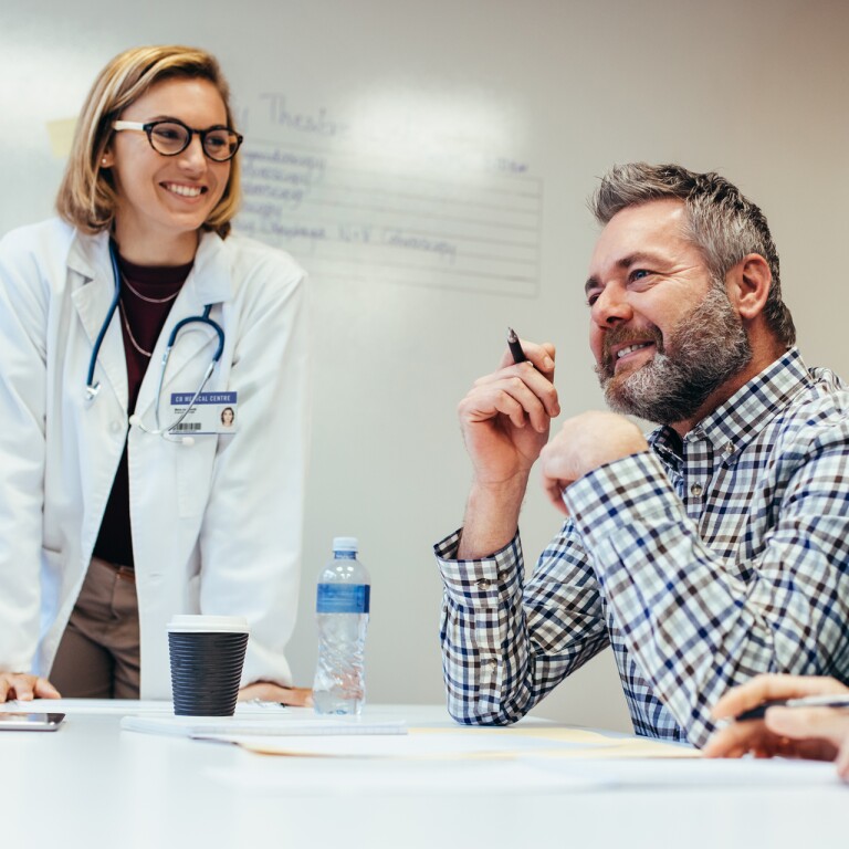 Medical team interacting at a meeting in boardroom