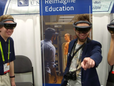 CWRU students at the 2017 CES display the Microsoft Hololens