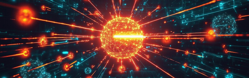 Visual representation of a DDoS attack on a network server