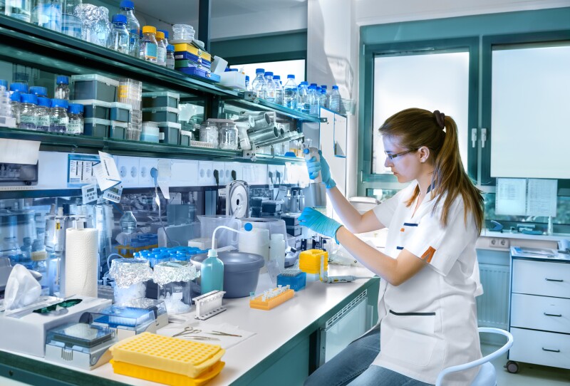 Young woman working in laboratory
