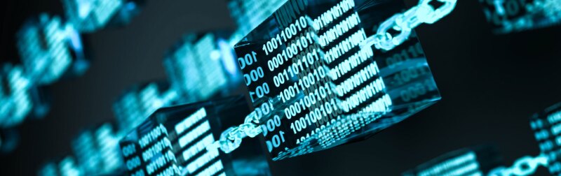 3D Illustration Blockchain Technologies.
