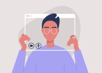 Man recording himself on computer