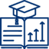 icon of cap and book with graphs