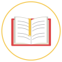open book with bookmark circled in red