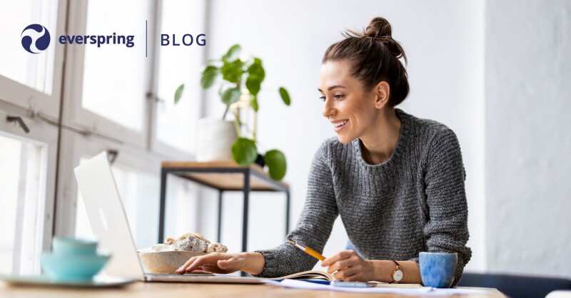 Creative young woman working on laptop