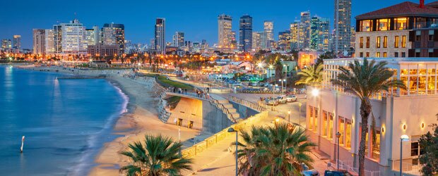 Tel Aviv Skyline. Cityscape image of Tel Aviv, Israel during sunset.