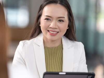 Guidance counselor meeting with a student