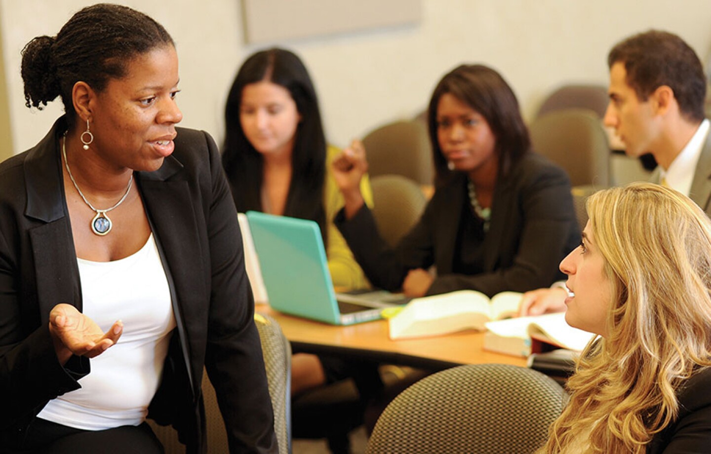 Hofstra professor teaching in the classroom