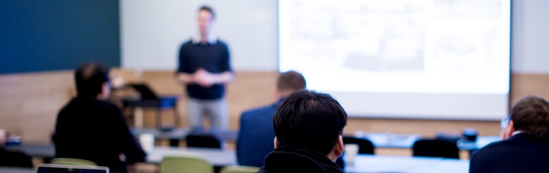 Professor teaching a class