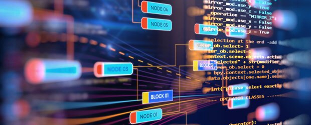 Digital environment flowchart with code behind it