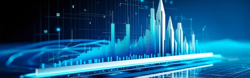 Concept  of bar graph displaying demographic marketing data with AI driven data.