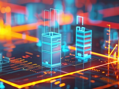 rendition of a grid using lights
