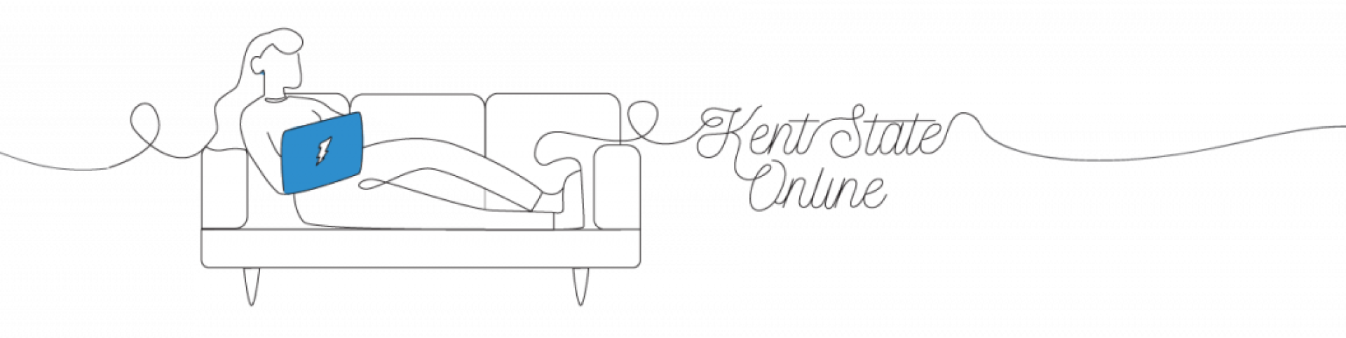 Draw of a person on a sofa with a laptop