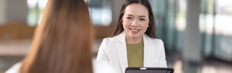 Guidance counselor meeting with a student