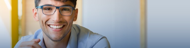 man smiling front facing