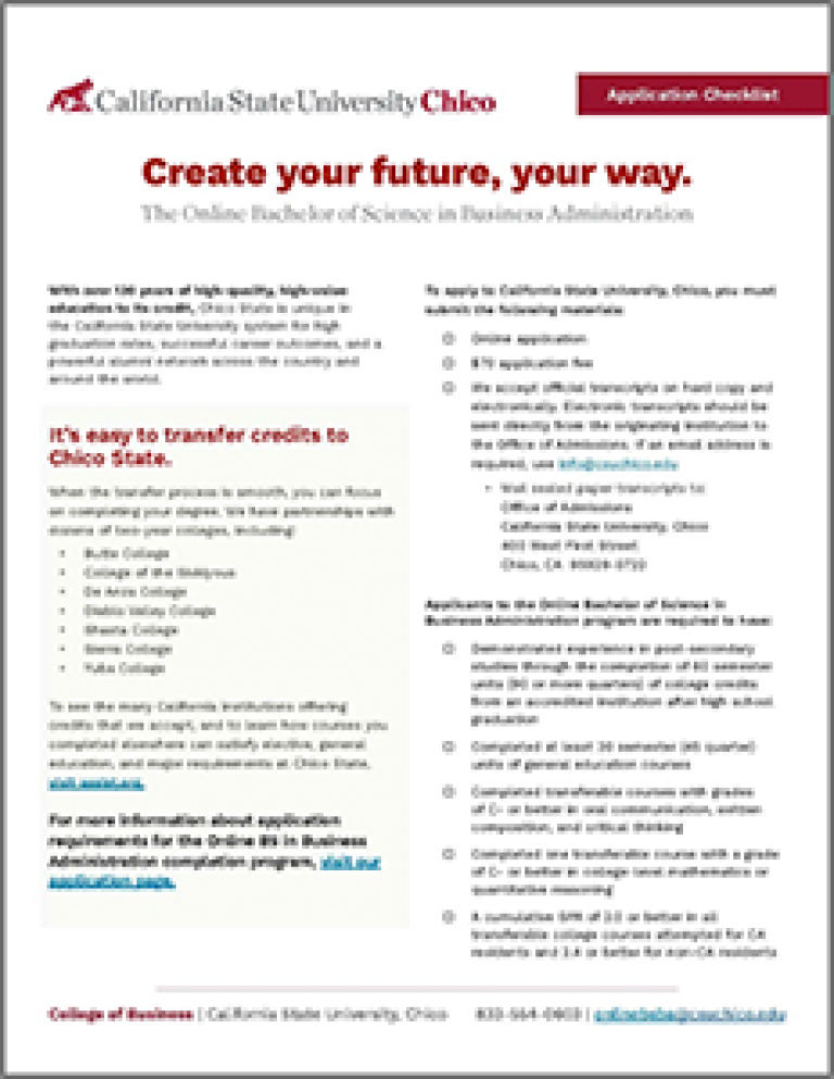 University Application Requirements | Chico State