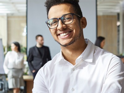 Young entrepreneur standing in an office