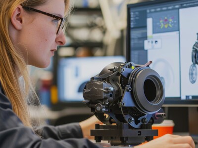 Mechanical engineer at work