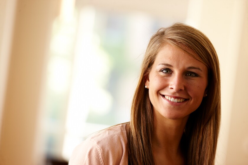 Young Marquette student smiles
