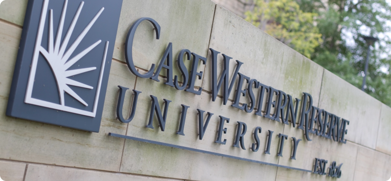Case Western Reserve University sign