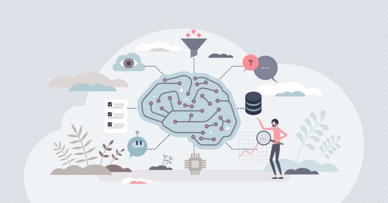 An instructor engaging with various facets of artificial intelligence