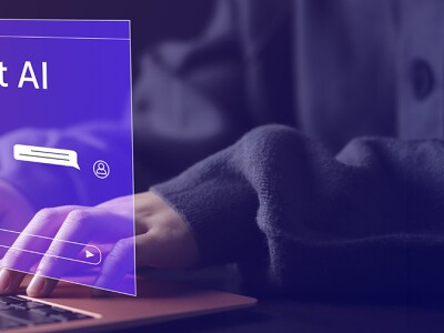 Person interacting with AI chatbot