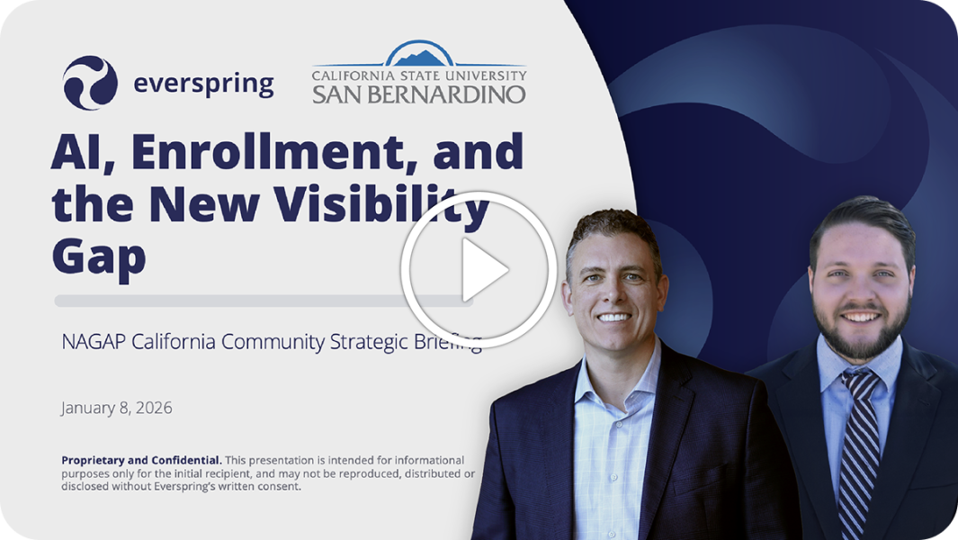 ‘AI, Enrollment, and the New Visibility Gap’ presented to the NAGAP California community by Everspring and CSU San Bernardino