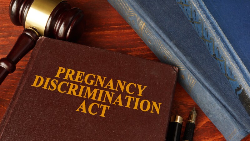 Book with title The Pregnancy Discrimination Act.