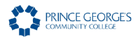 Prince George’s Community College logo with circular blue emblem
