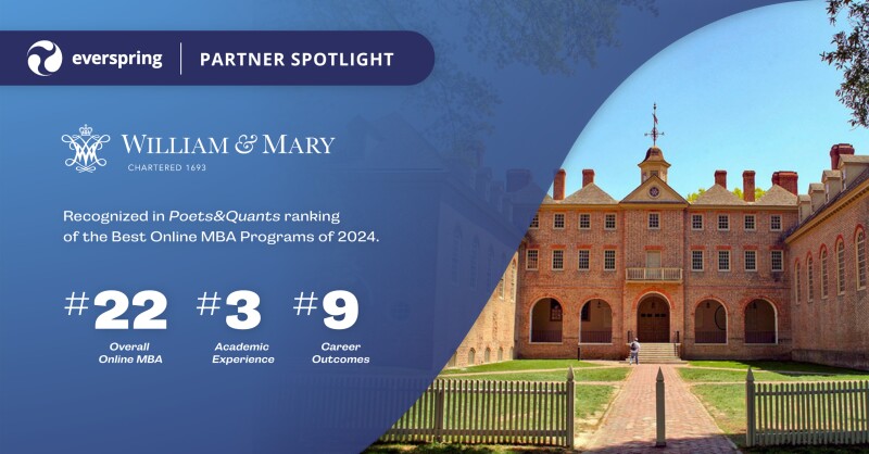 William & Mary Poets&Quants 2024 Best Online MBA Programs Ranking