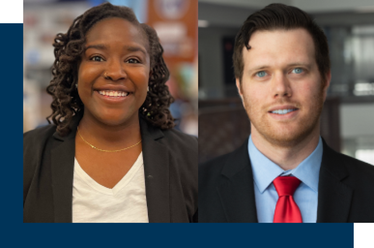 Headshots of Tatiana and Jeremiah, Admissions Outreach Advisors