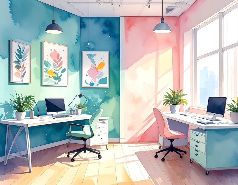 An office with two desks