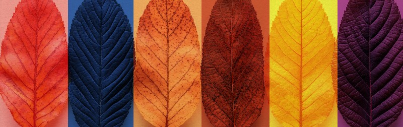 Six leaves of different colors representing the six theories of social work