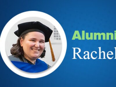 Rachel Minkoff, graduate of Wurzweiler School of Social Work, smiling proudly on graduation day